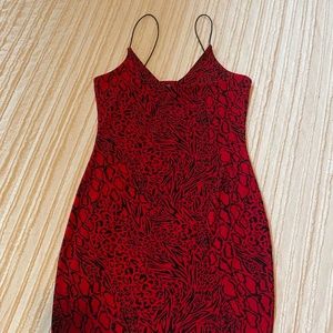 RED LEOPARD PRINT DRESS
